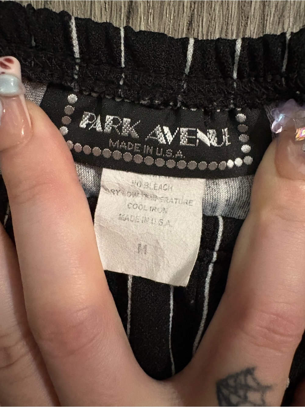Avenue Black and White Pinstripe Pants - Picture 3 of 7